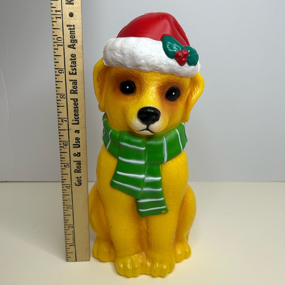 Holiday Golden Retriever Puppy Dog 11” Blow Mold